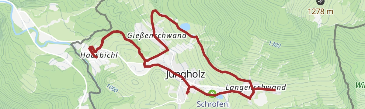 Route map: Buchstabenweg Jungholz